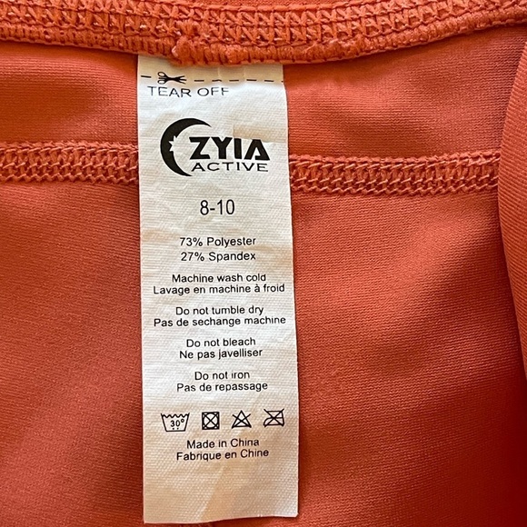 ZYIA ACTIVE CORAL LEGGINGS SZ 8-10 - Picture 8 of 8